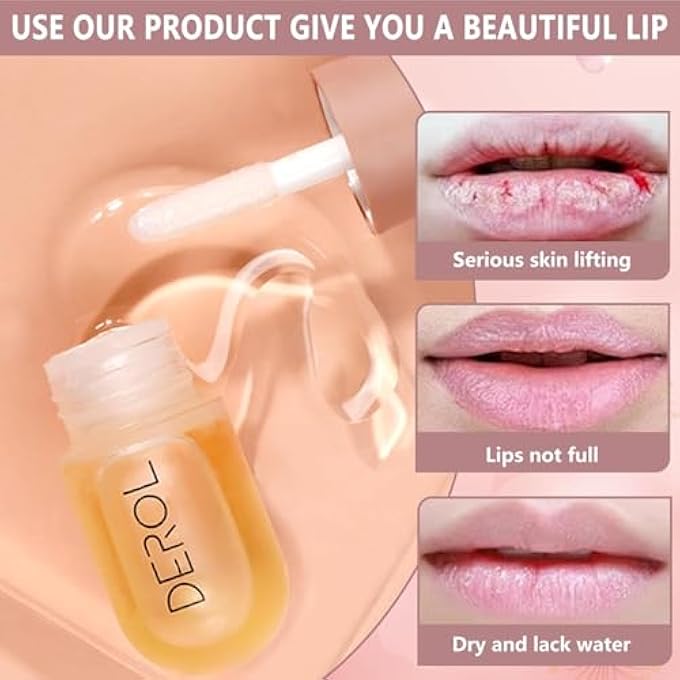 DEROL LIP MASK LIP PLUMPER LIP PLUMPING BOOSTER PLUMP LIP PLUMPING BOOSTER NATURAL LIP PLUMPER LIP PLUMPING LIP GLOSS BEAUTIFUL FULLER ULTRA-HYDRATING NOURISHING SMOOTH (TRANSPARENT, B) - Image 2